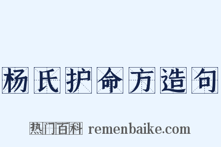 杨氏护命方造句是什么意思的图片